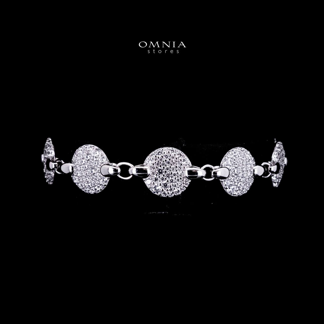 Omnia Reham White Silver Bracelet in 925 Silver High Quality Simulated Diamonds