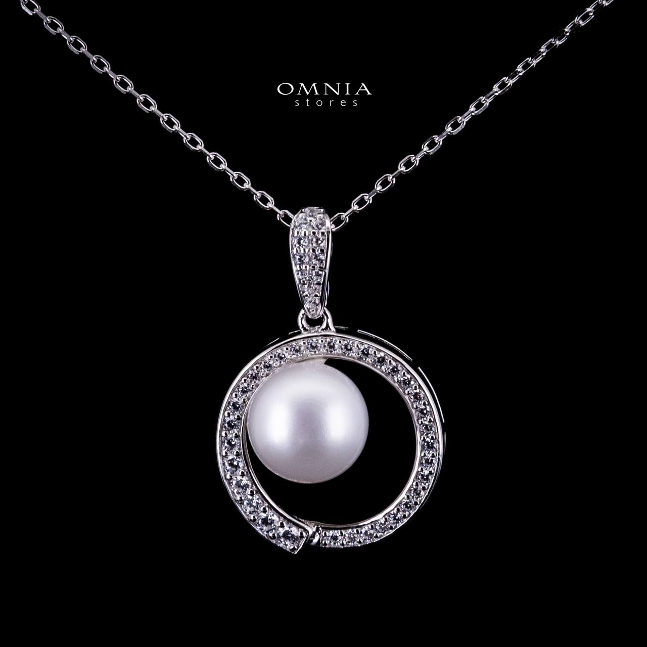 Omnia Afra Fresh Real Water Pearl Pendant Necklace 925 Silver High Quality Simulated diamonds