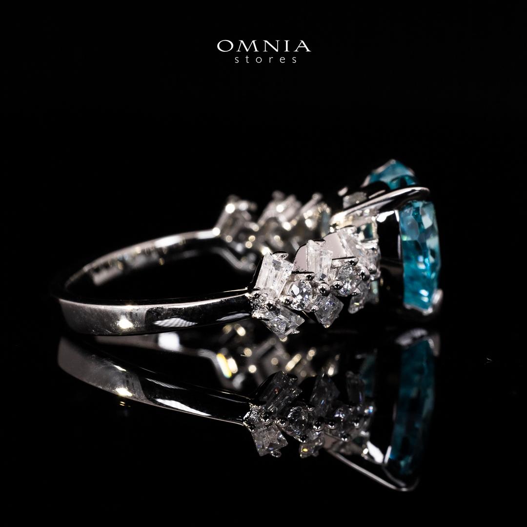 Omnia Saby Heart Sky Blue Heart Ring With High Quality Certified Lab Crafted Stones In 925 Silver - OMNIASTORES KSA