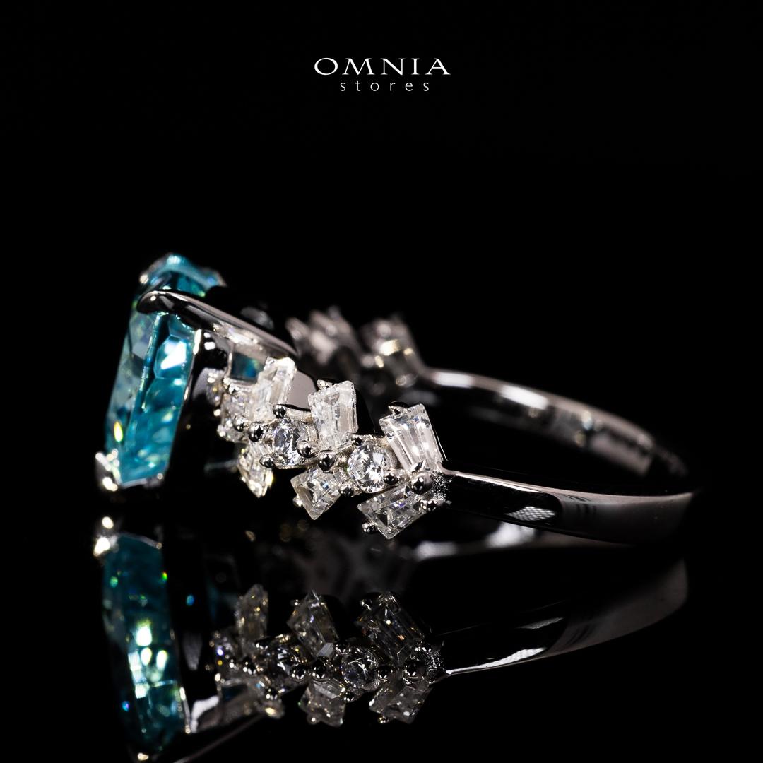 Omnia Saby Heart Sky Blue Heart Ring With High Quality Certified Lab Crafted Stones In 925 Silver - OMNIASTORES KSA