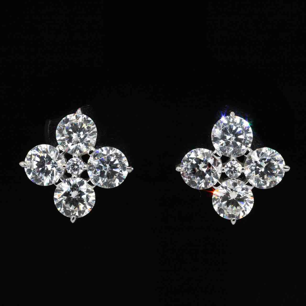 Omnia Azia Round Earrings With High Quality Certified Lab Crafted Stones In 925 Silver - OMNIASTORES KSA