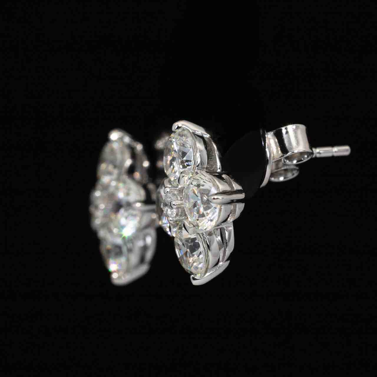 Omnia Azia Round Earrings With High Quality Certified Lab Crafted Stones In 925 Silver - OMNIASTORES KSA