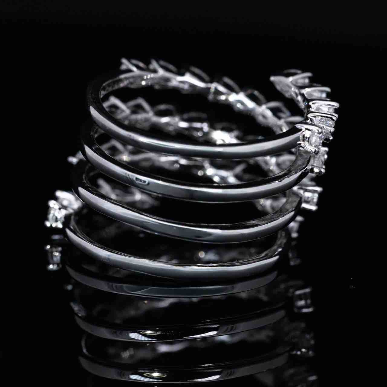 Omnia Lara White Ring With High Quality Simulated Diamonds In 925 Silver - OMNIASTORES KSA