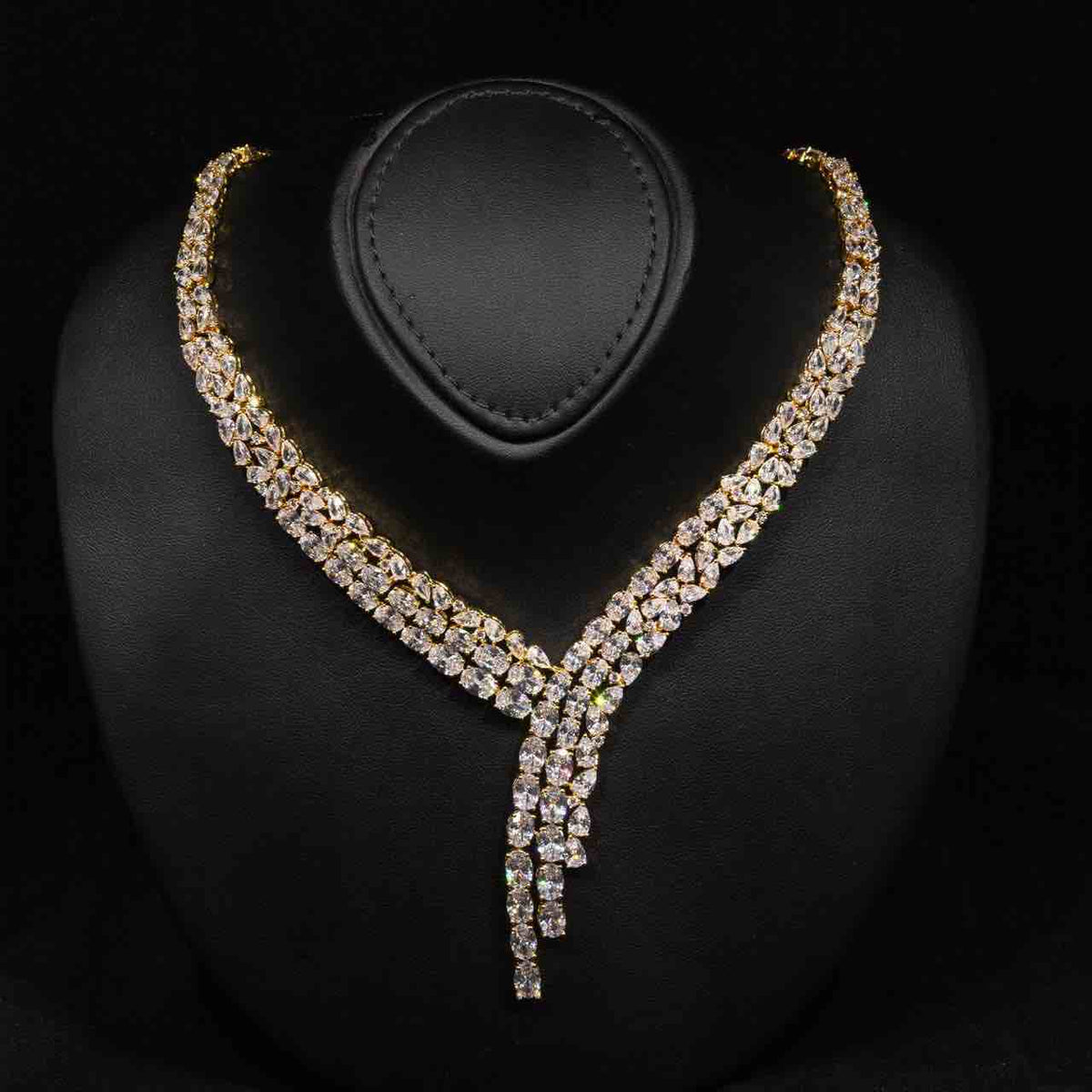 Omnia Millie Gold Luxury Bridal Full Set in High Quality Zircon Stone Premium Rhodium Plated - OMNIASTORES UAE