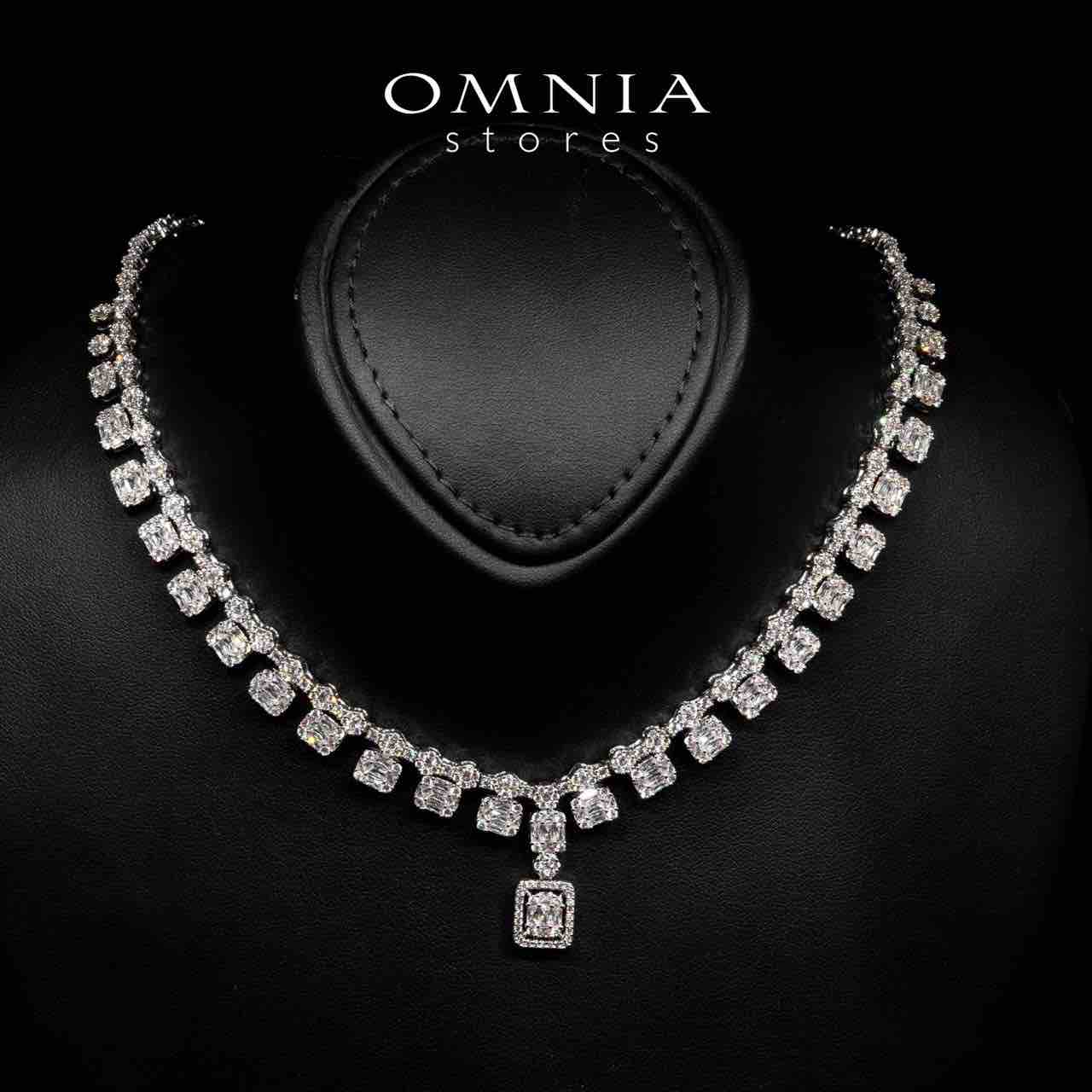 Omnia Selina White Luxury Bridal Full Set in High Quality Rhodium Plated Zircon Stones - OMNIASTORES KSA