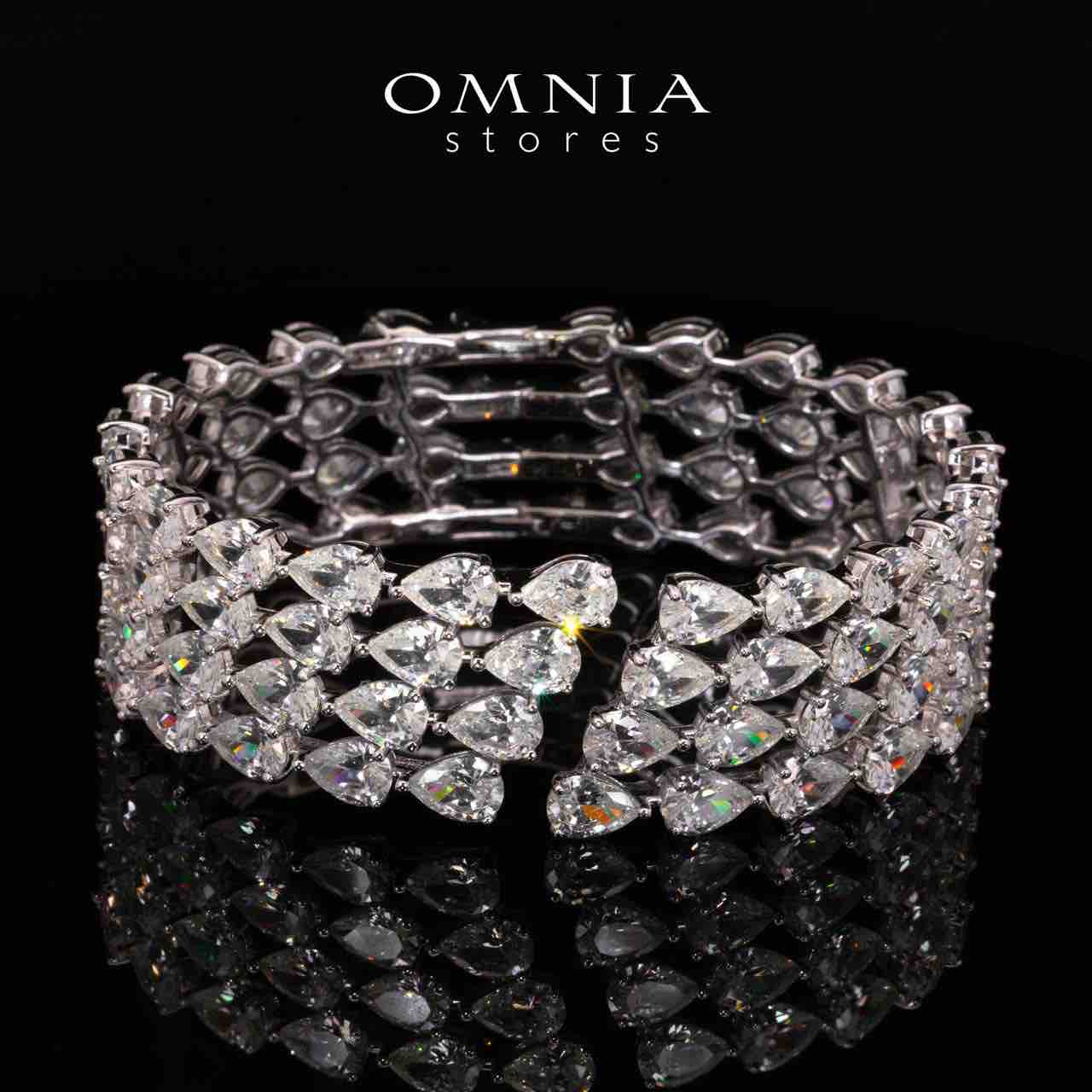 Omnia Siya White Bracelet With High Quality Simulated Diamonds In 925 Silver - OMNIASTORES KSA