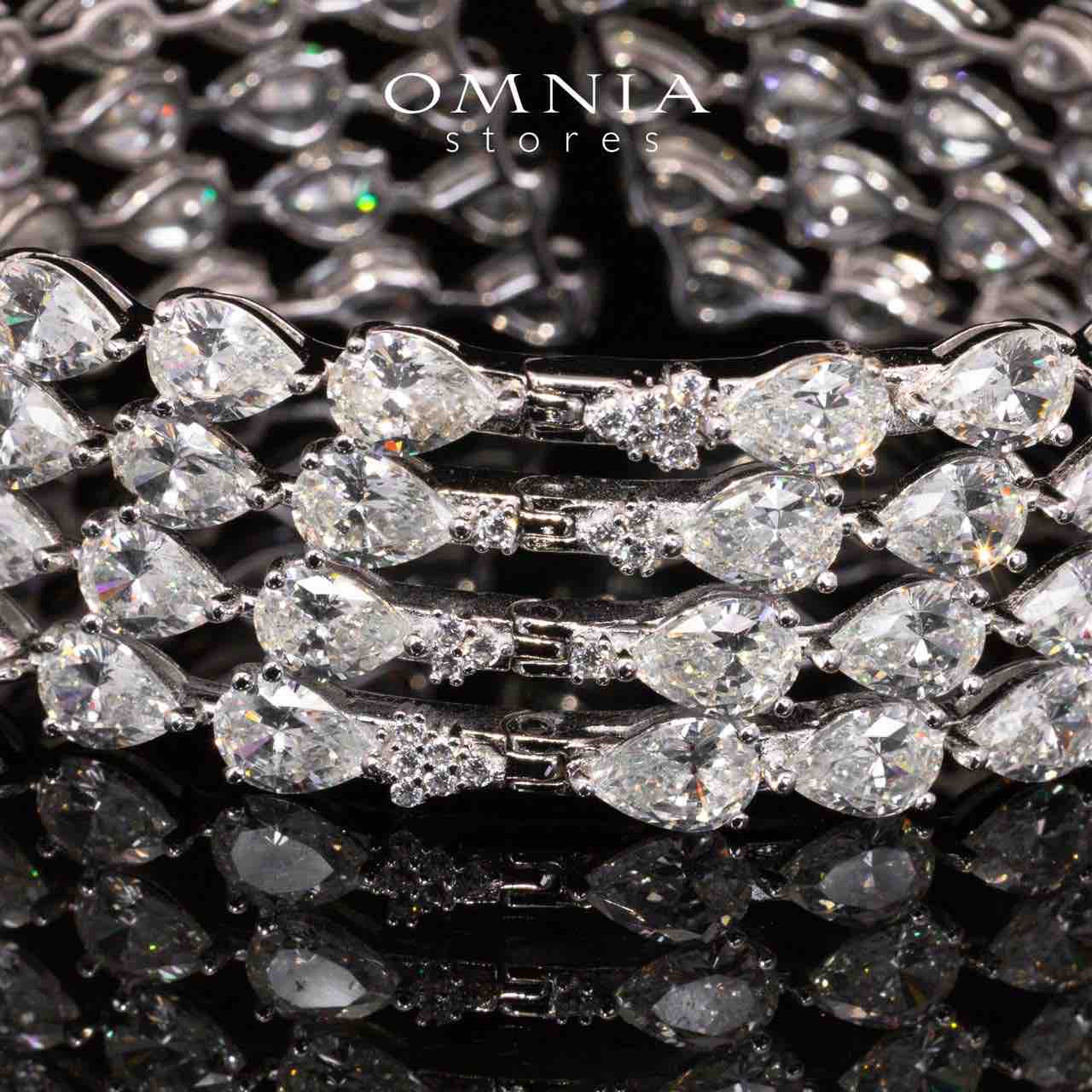 Omnia Siya White Bracelet With High Quality Simulated Diamonds In 925 Silver - OMNIASTORES KSA