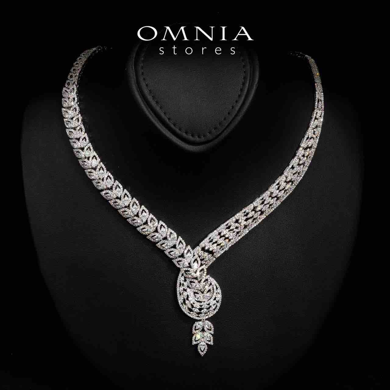 Omnia Frida White Luxury Bridal Full Set in High Quality Rhodium Plated Zircon Stones