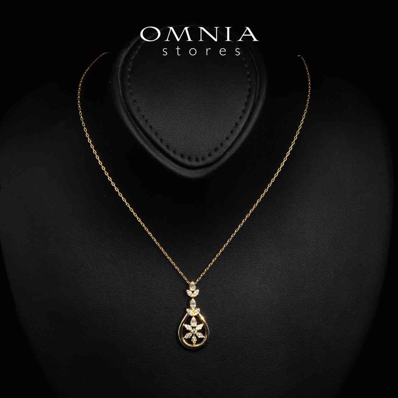 Omnia Erica Gold Necklace, Earrings and Ring Set in High Quality Rhodium Plated Zircon Stones