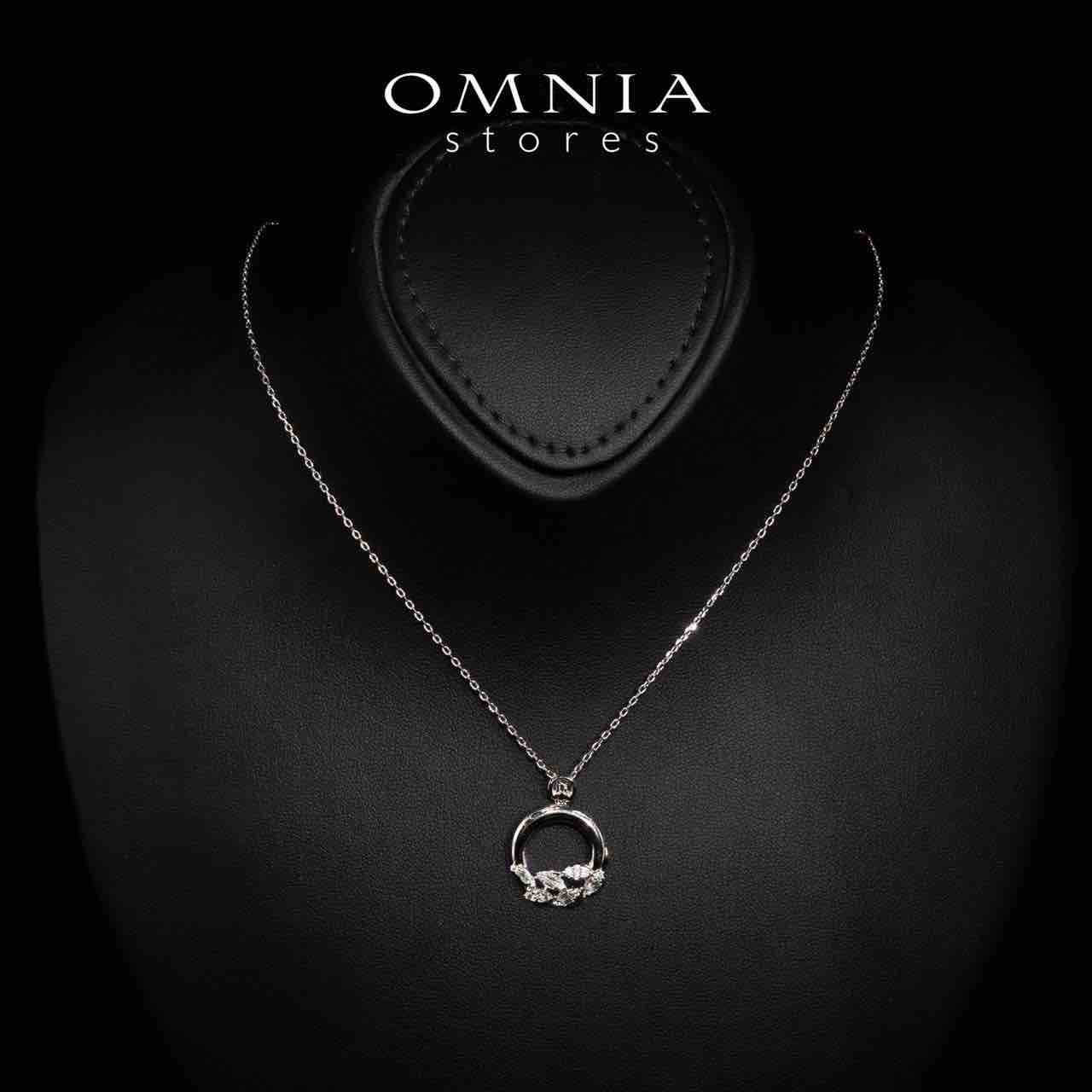 Omnia Rubi Floral White Necklace, Earrings and Ring Set in High Quality Rhodium Plated Zircon Stones
