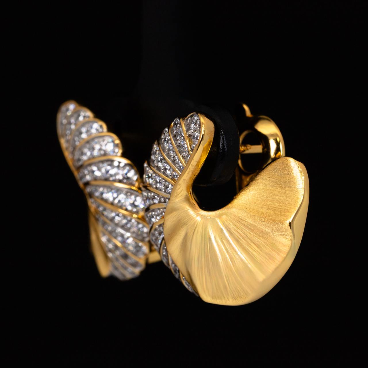 Omnia Zylah Gold Clip Earrings With High Quality Simulated Diamonds In 925 Silver