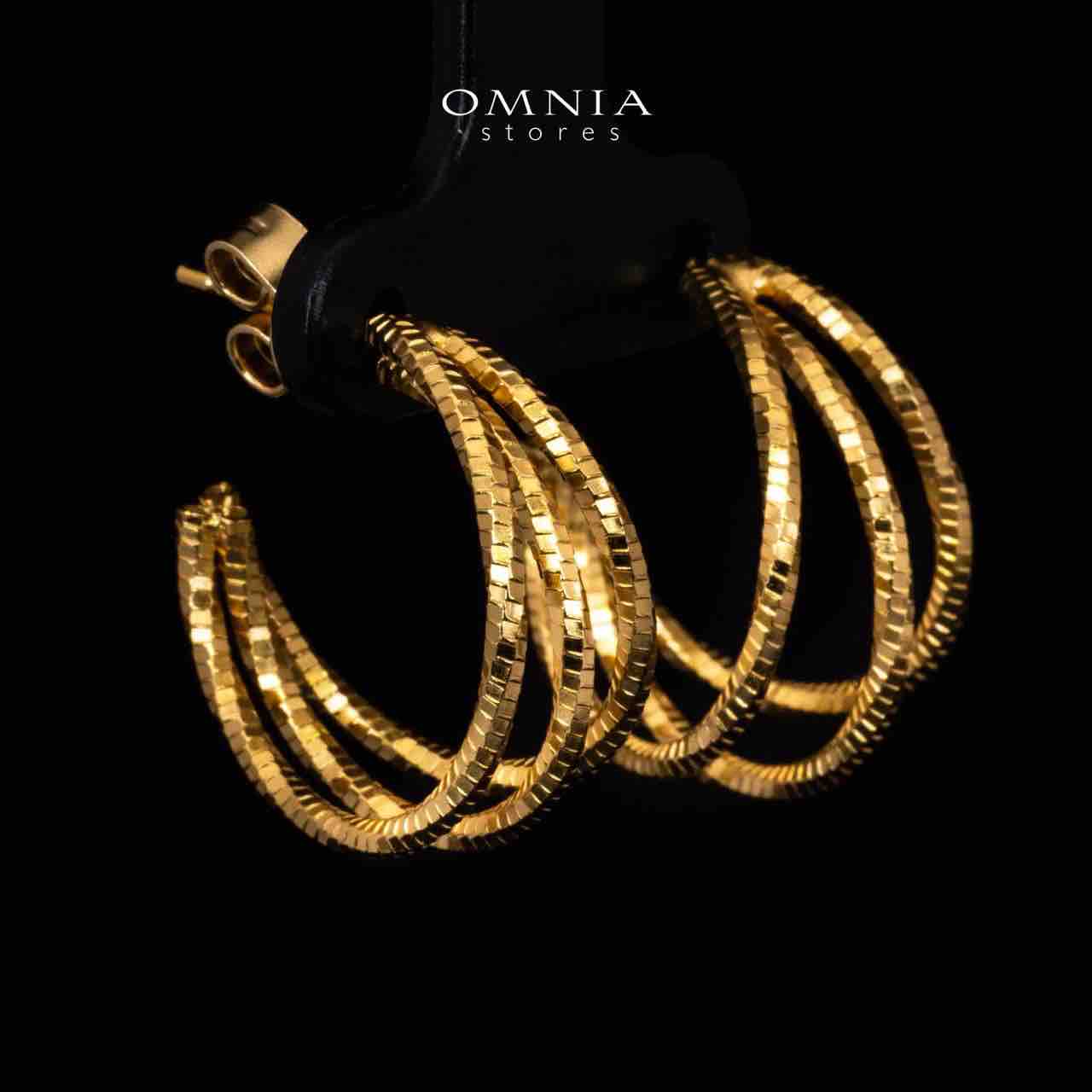 Omnia Zulay Gold Earrings In 925 High Quality Silver - OMNIASTORES KSA