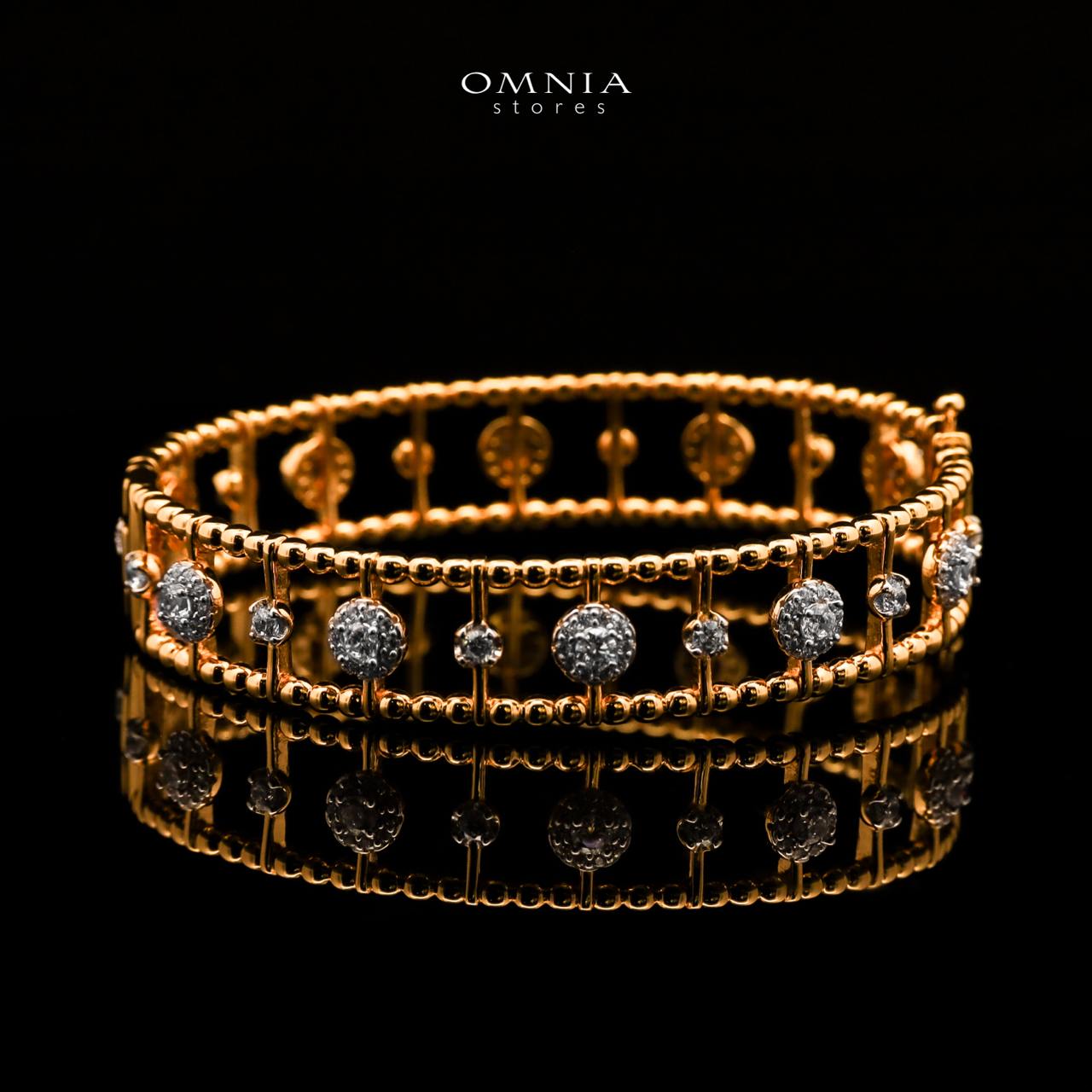 Nasim Golden Plated Bangle In 925 Silver Certified High Quality Lab Crafted Stones - OMNIASTORES KSA