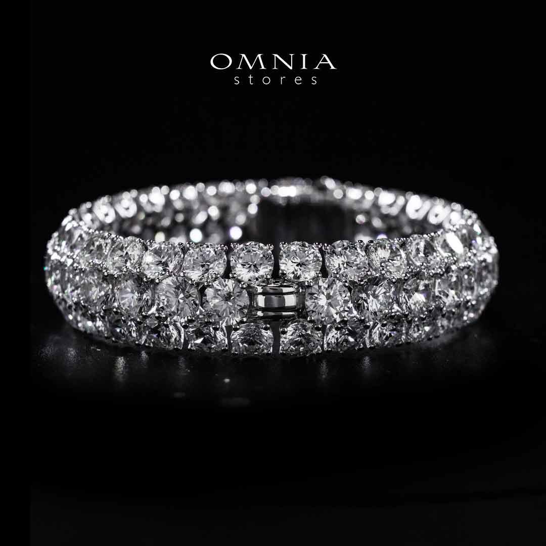 Omnia Aseelah White Silver Bangle In 925 Silver High Quality Certified Lab Crafted Stones - OMNIASTORES KSA