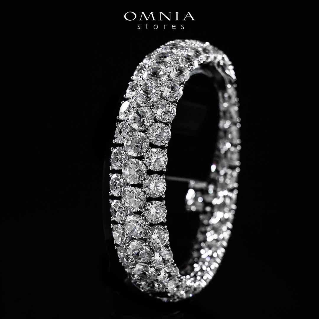 Omnia Aseelah White Silver Bangle In 925 Silver High Quality Certified Lab Crafted Stones - OMNIASTORES KSA