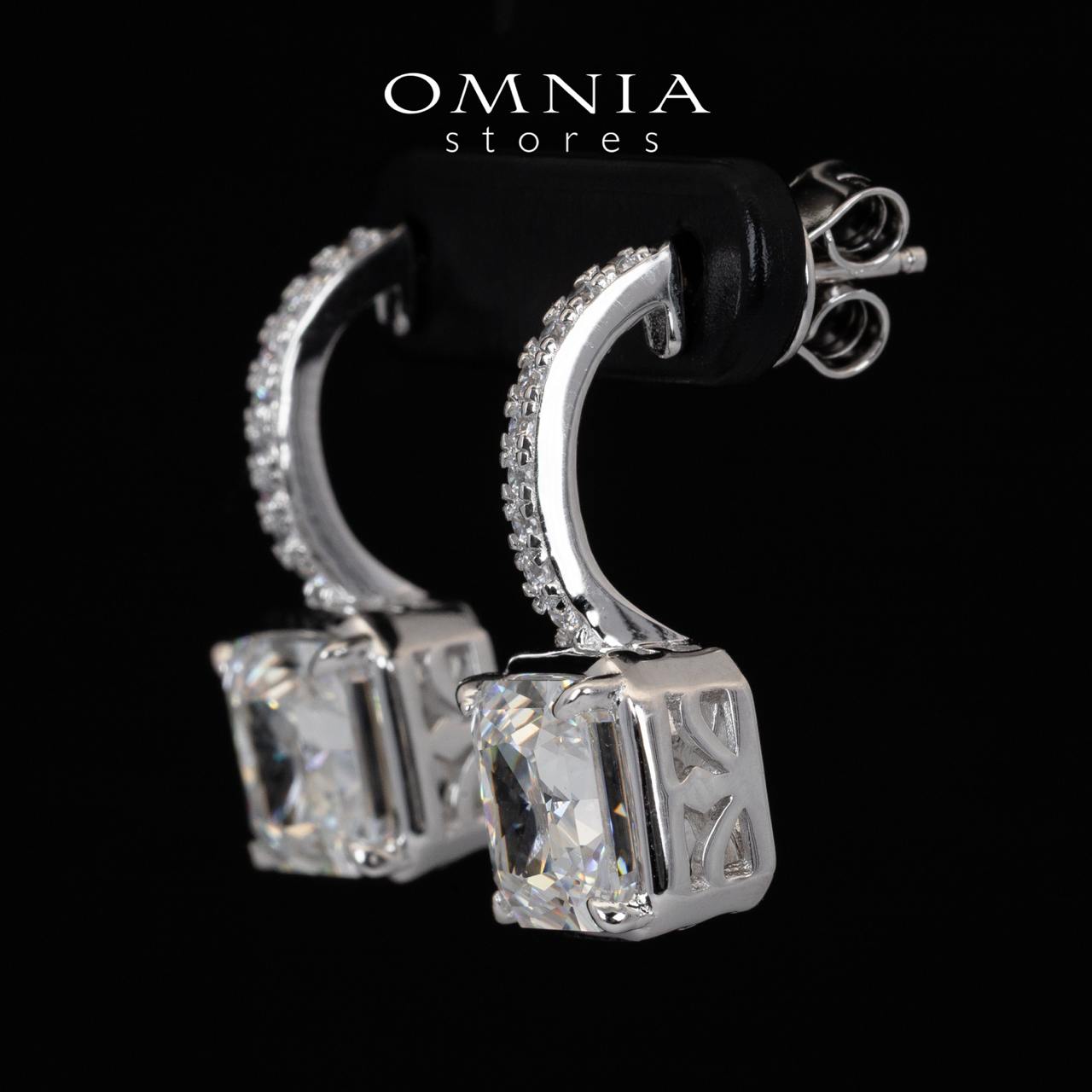 Omnia Tahila White Drop Earrings With Certified High Quality Lab Crafted Stones In 925 Silver 10.0ct - OMNIASTORES KSA