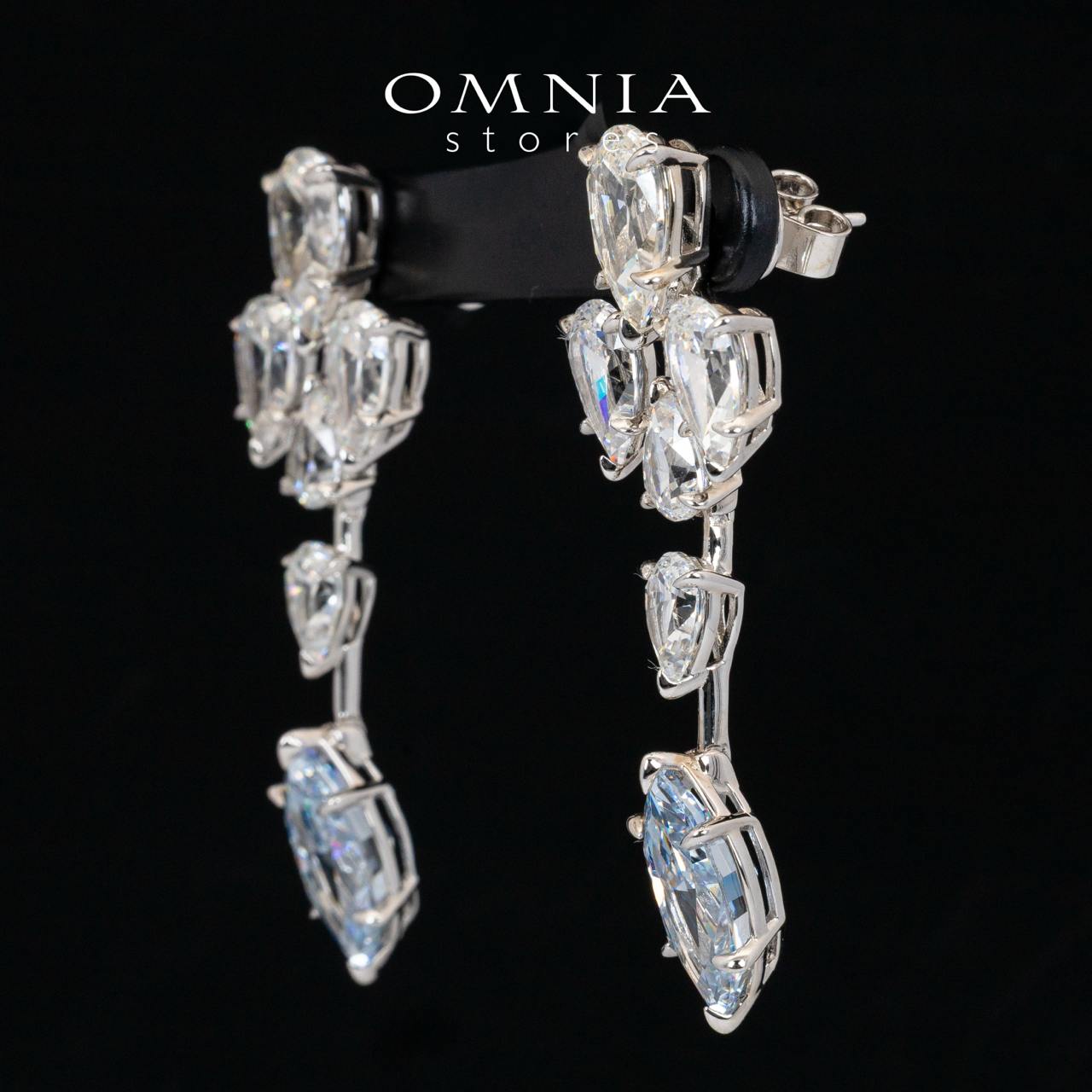 Omnia Elly White and Sky Blue Drop Earrings With High Quality Certified Lab Crafted Stones In 925 Silver 32ct - OMNIASTORES KSA