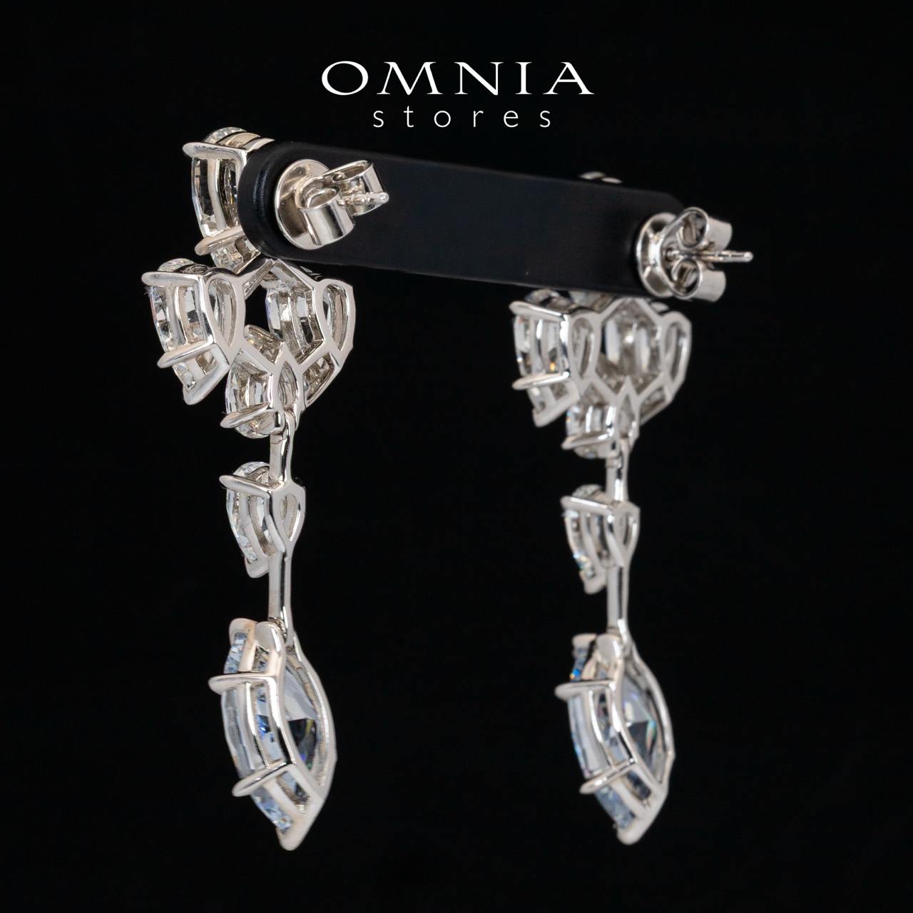 Omnia Elly White and Sky Blue Drop Earrings With High Quality Certified Lab Crafted Stones In 925 Silver 32ct - OMNIASTORES KSA