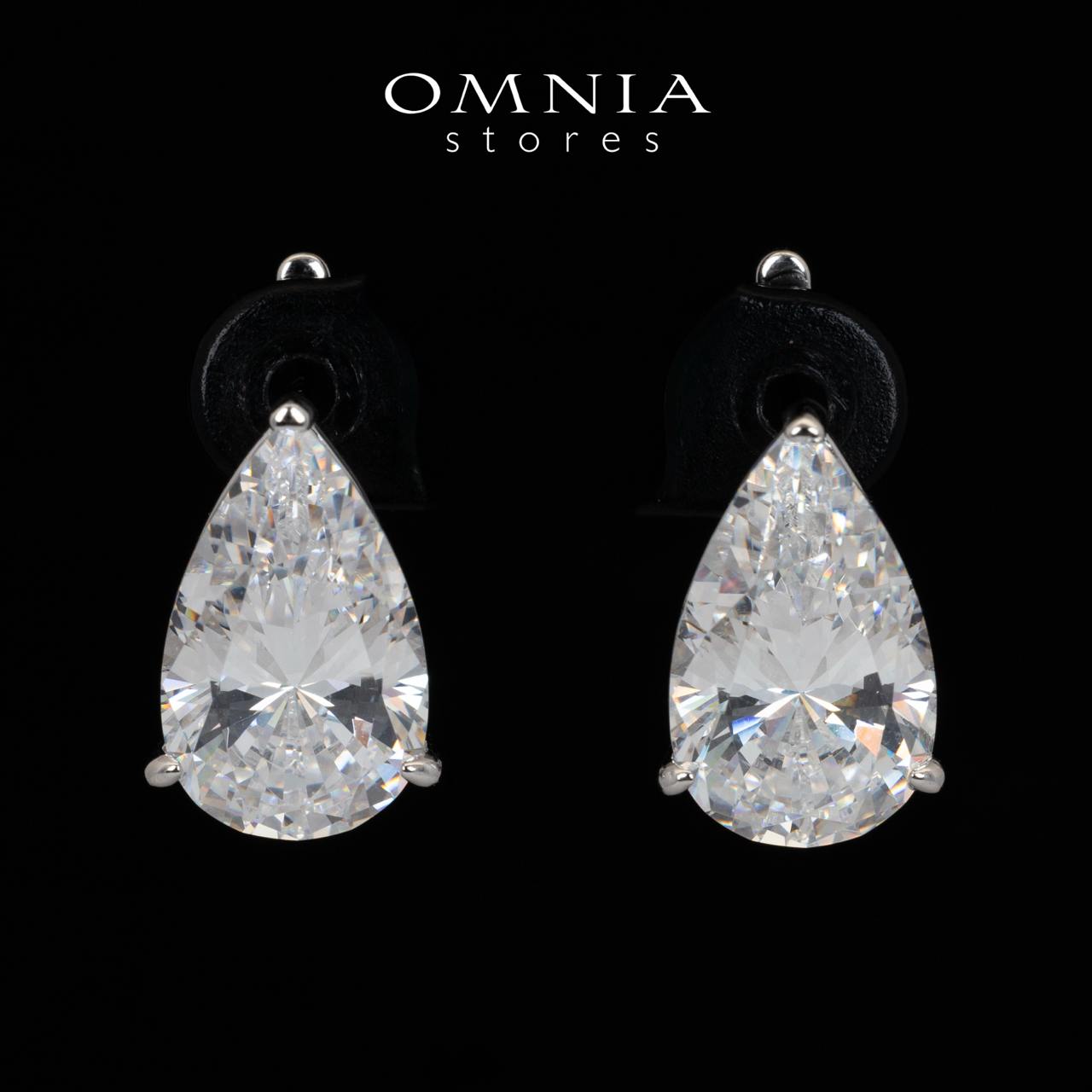 Omnia Amya White Pear Cut Clip Earrings With High Quality Certified Lab Crafted Stones In 925 Silver 6ct - OMNIASTORES KSA