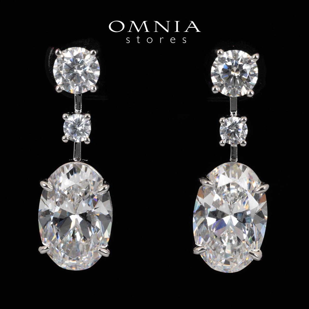 Omnia Yazmin White Oval Cut Drop Earrings With High Quality Certified Lab Crafted Stones In 925 Silver 12.58ct - OMNIASTORES KSA