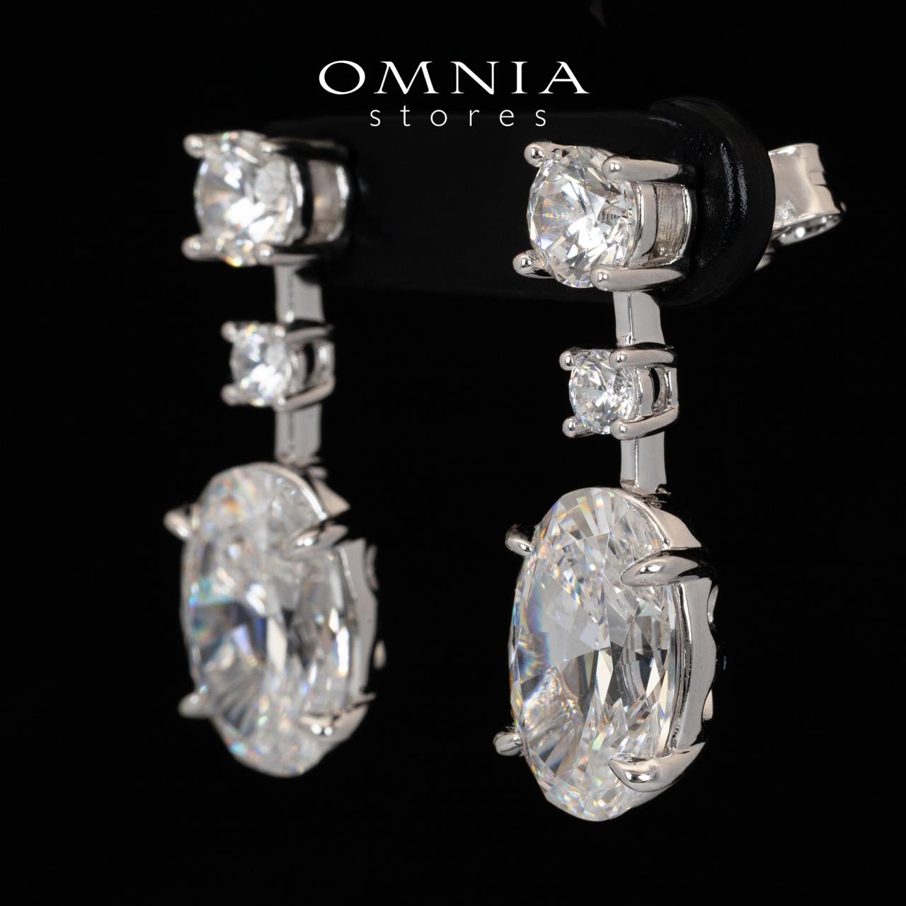 Omnia Yazmin White Oval Cut Drop Earrings With High Quality Certified Lab Crafted Stones In 925 Silver 12.58ct - OMNIASTORES KSA