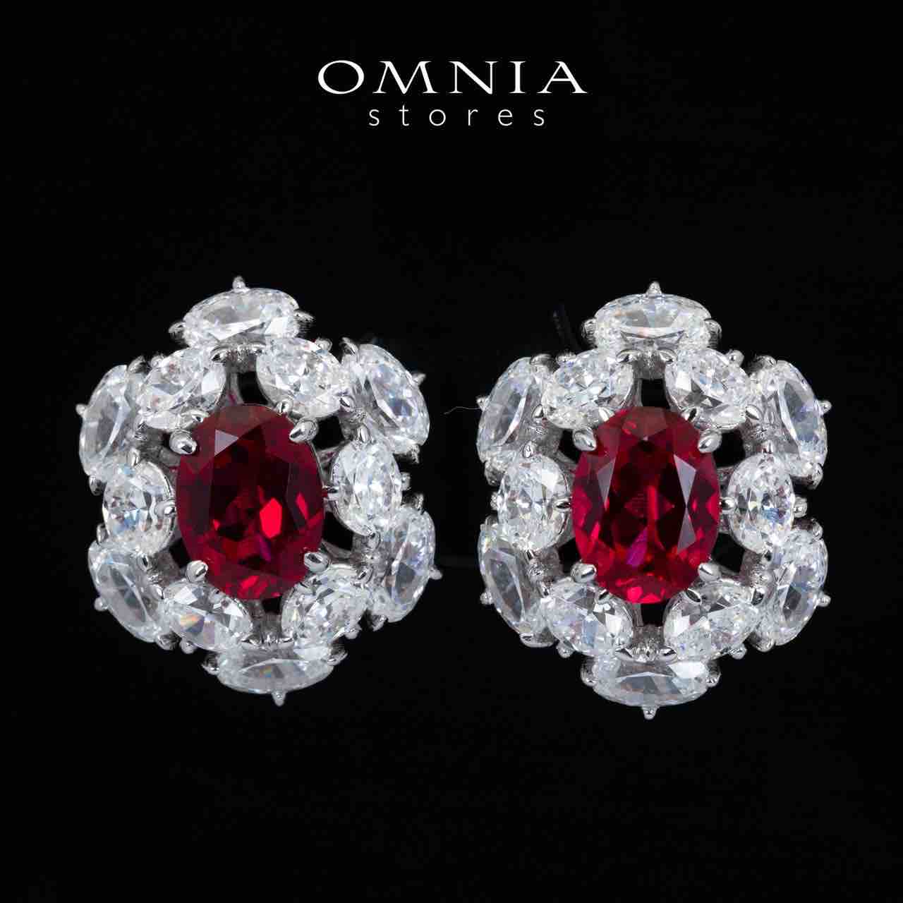 Omnia Liyana White and Red Drop Earrings With High Quality Certified Lab Crafted Stones In 925 Silver 11.51ct - OMNIASTORES KSA