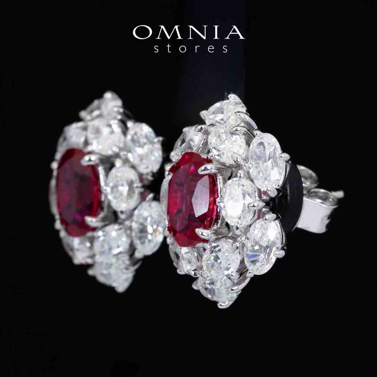 Omnia Liyana White and Red Drop Earrings With High Quality Certified Lab Crafted Stones In 925 Silver 11.51ct - OMNIASTORES KSA