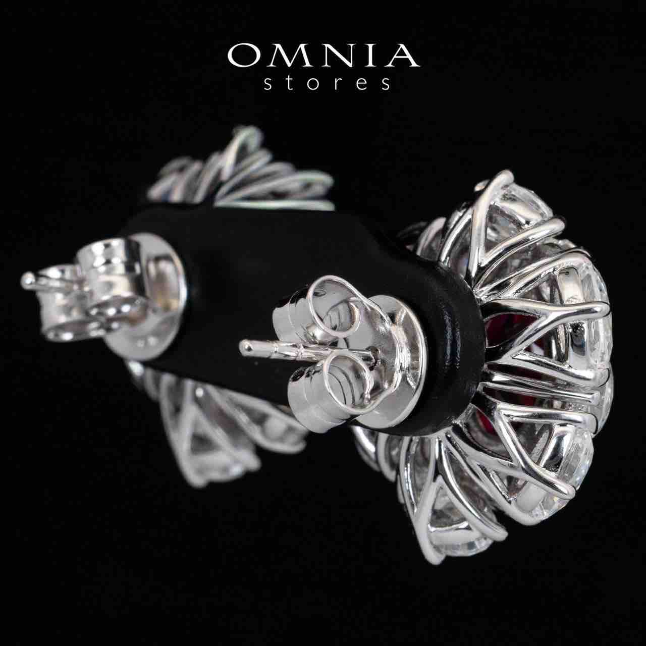 Omnia Liyana White and Red Drop Earrings With High Quality Certified Lab Crafted Stones In 925 Silver 11.51ct - OMNIASTORES KSA