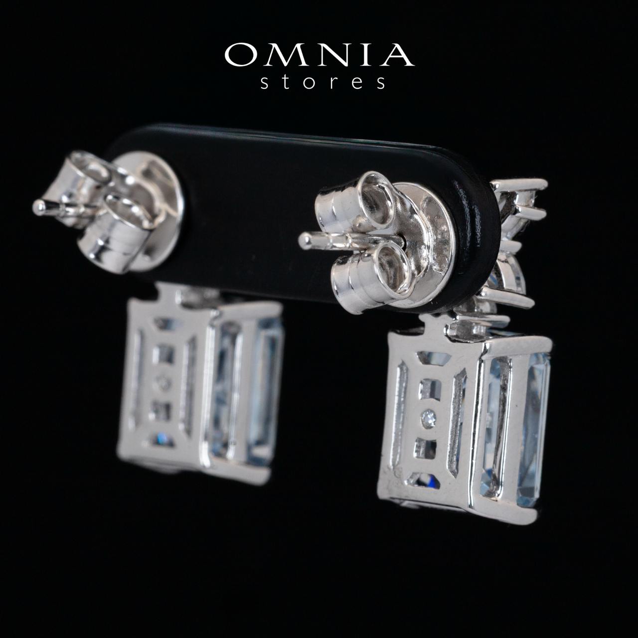 Omnia Elana White and Blue Floral Earrings With High Quality Certified Lab Crafted Stones In 925 Silver 3ct - OMNIASTORES KSA