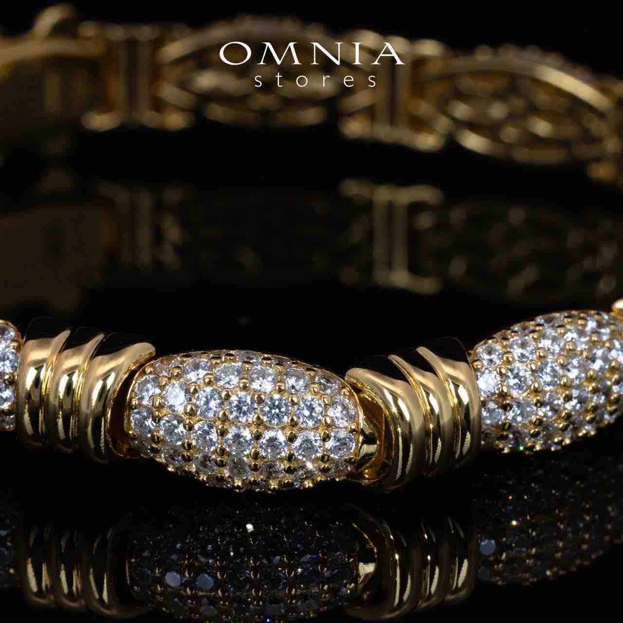 Omnia Tillie Gold Bracelet With High Quality Certified Lab Crafted Stones In 925 Silver 12.6ct - OMNIASTORES KSA
