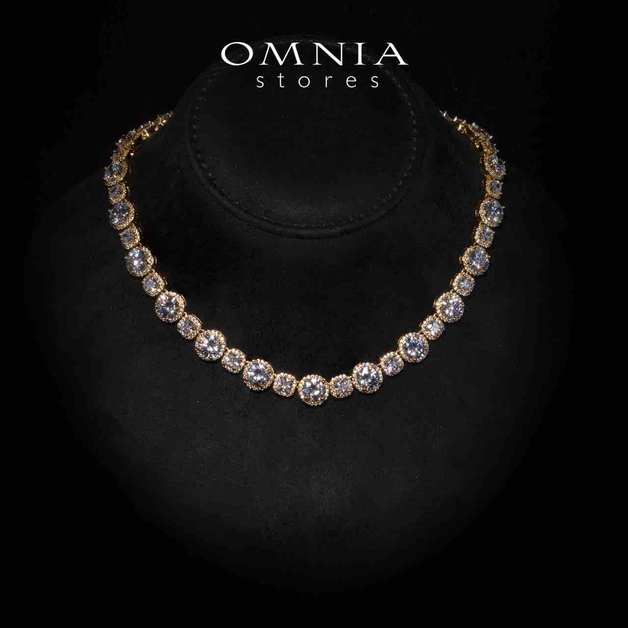 Omnia Lilian Gold Bridal Full Set in High Quality Simulated Diamonds Rhodium Plated - OMNIASTORES KSA