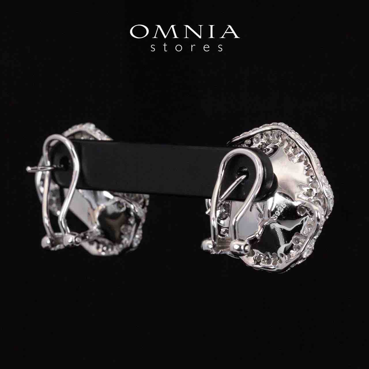 Omnia Eiza Rose Clip Earrings With High Quality Simulated Diamonds In 925 Silver