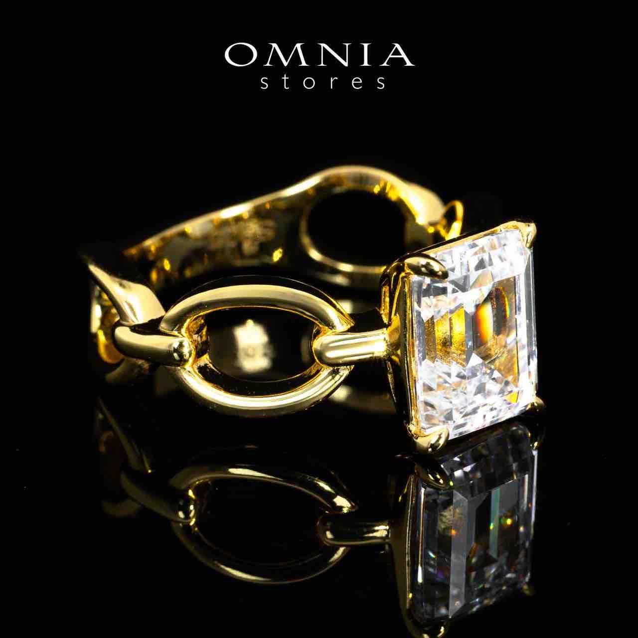 Omnia Lyna Gold High Quality Certified Lab Crafted Ring In 925 Silver