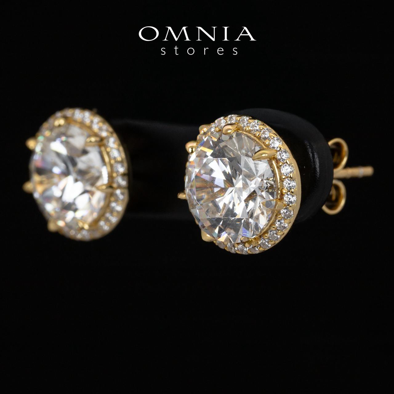 Omnia Reya Gold Earrings With High Quality Certified Lab Crafted In 925 Silver - OMNIASTORES KSA