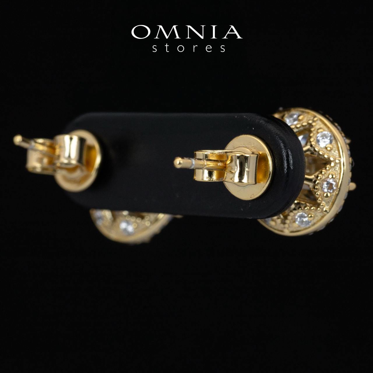 Omnia Reya Gold Earrings With High Quality Certified Lab Crafted In 925 Silver - OMNIASTORES KSA