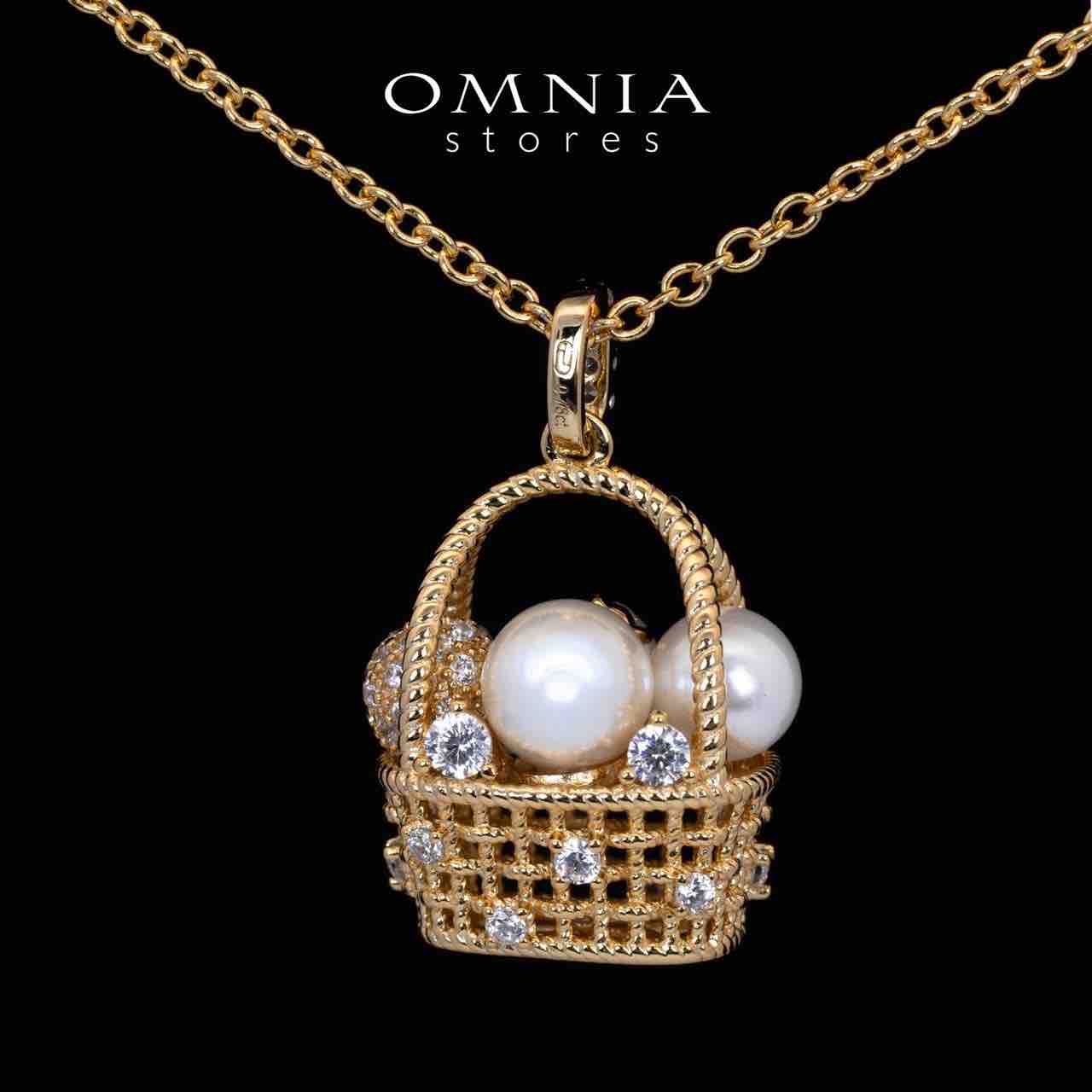 Omnia Edna Gold Pendan Necklace With High Quality Certified Lab Crafted Stones In 925 Silver - OMNIASTORES KSA