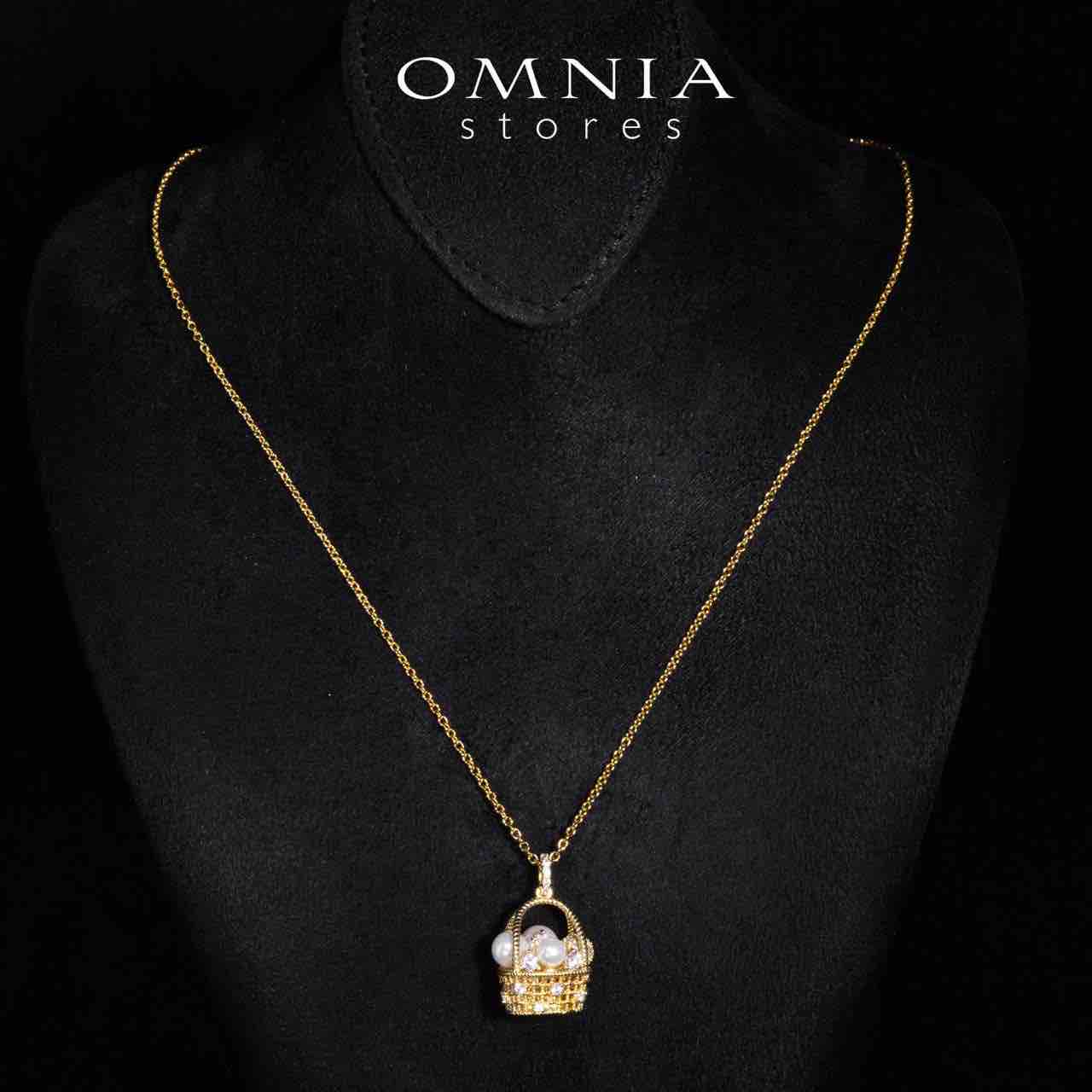 Omnia Edna Gold Pendan Necklace With High Quality Certified Lab Crafted Stones In 925 Silver - OMNIASTORES KSA