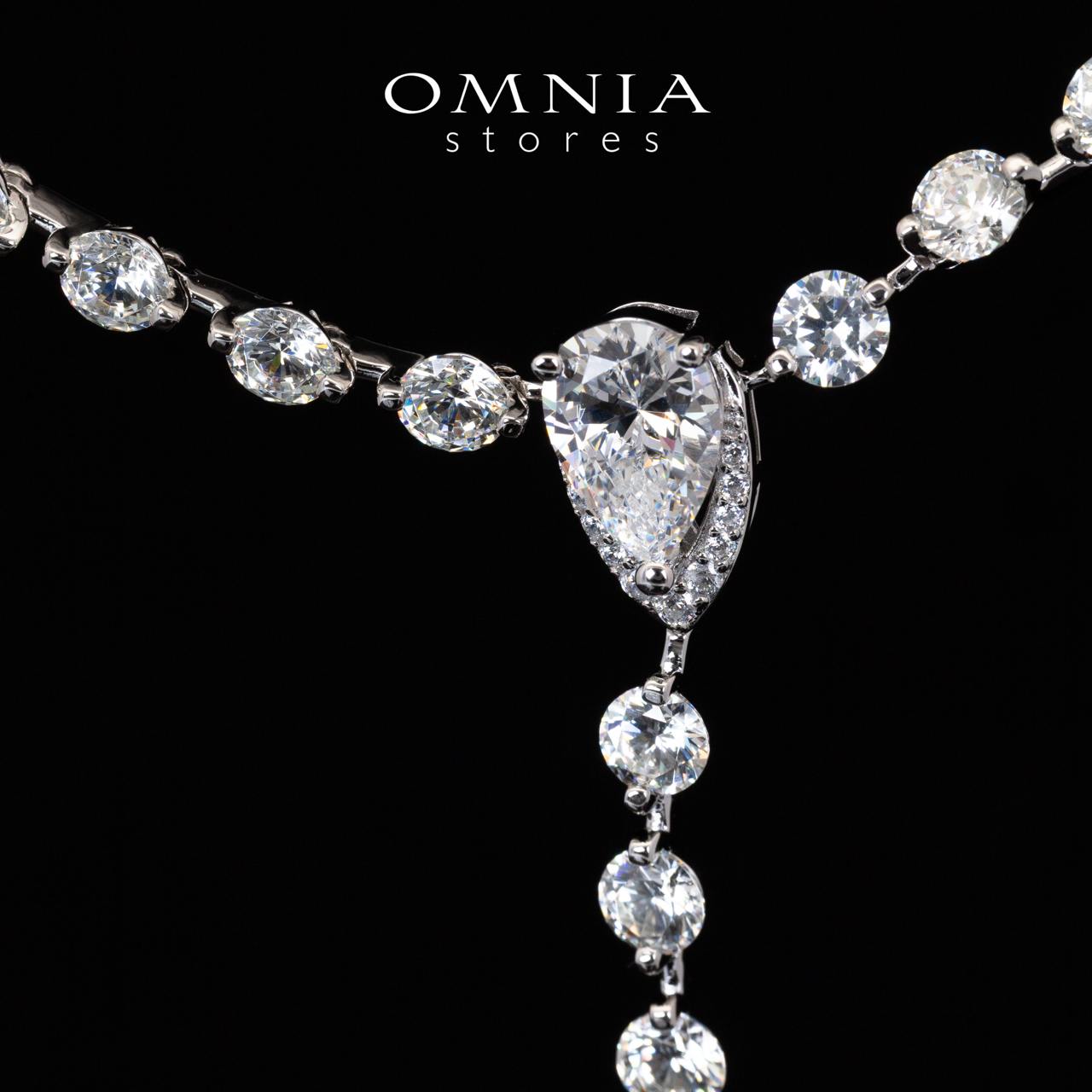Omnia Anora White Long Necklace With High Quality Certified Lab Crafted Stones In 925 Silver - OMNIASTORES KSA
