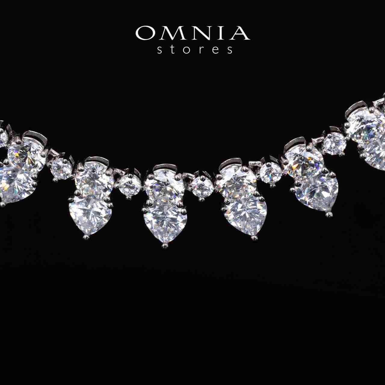 Omnia Jiya White Necklace With High Quality Certified Lab Crafted Stones In 925 Silver - OMNIASTORES KSA