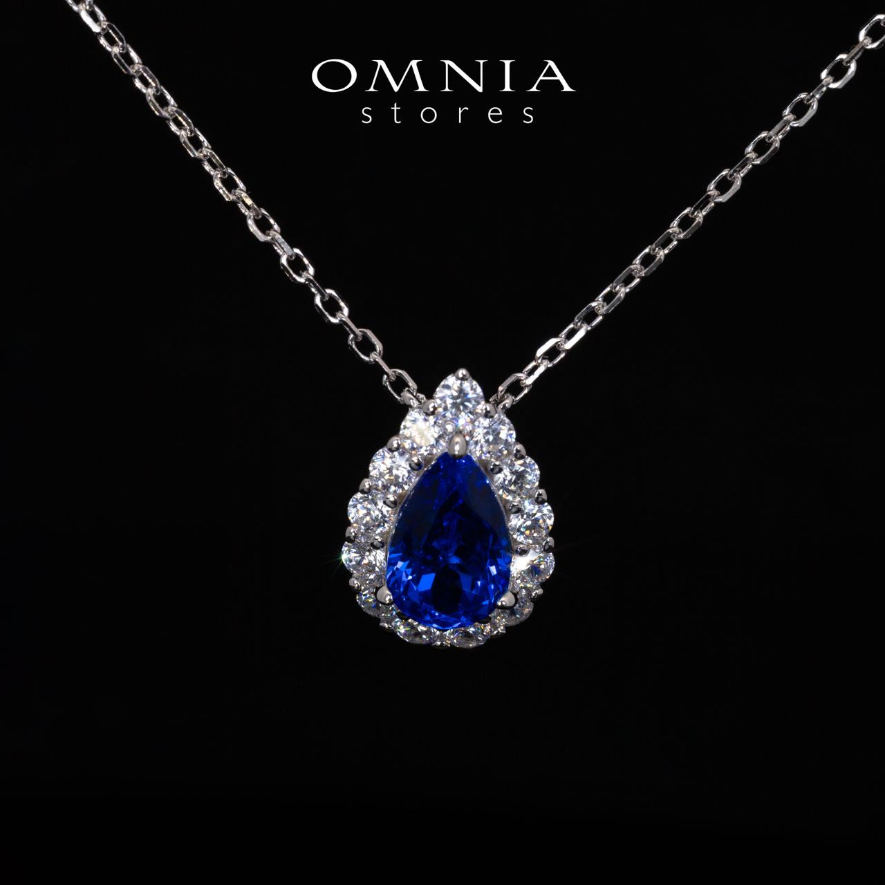 Omnia Emoni Blue Spinel Pendant Necklace With High Quality Certified Lab Crafted Stones In 925 Silver - OMNIASTORES KSA