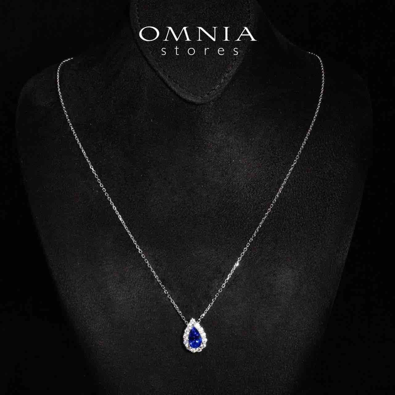 Omnia Emoni Blue Spinel Pendant Necklace With High Quality Certified Lab Crafted Stones In 925 Silver - OMNIASTORES KSA