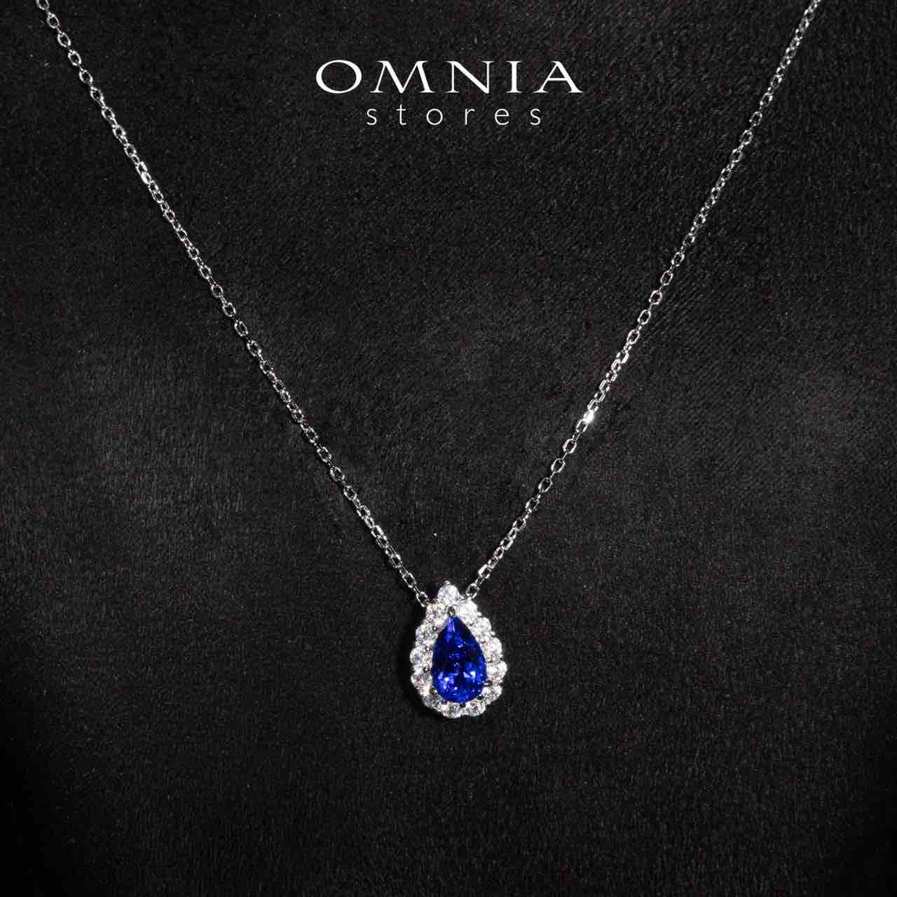 Omnia Emoni Blue Spinel Pendant Necklace With High Quality Certified Lab Crafted Stones In 925 Silver - OMNIASTORES KSA