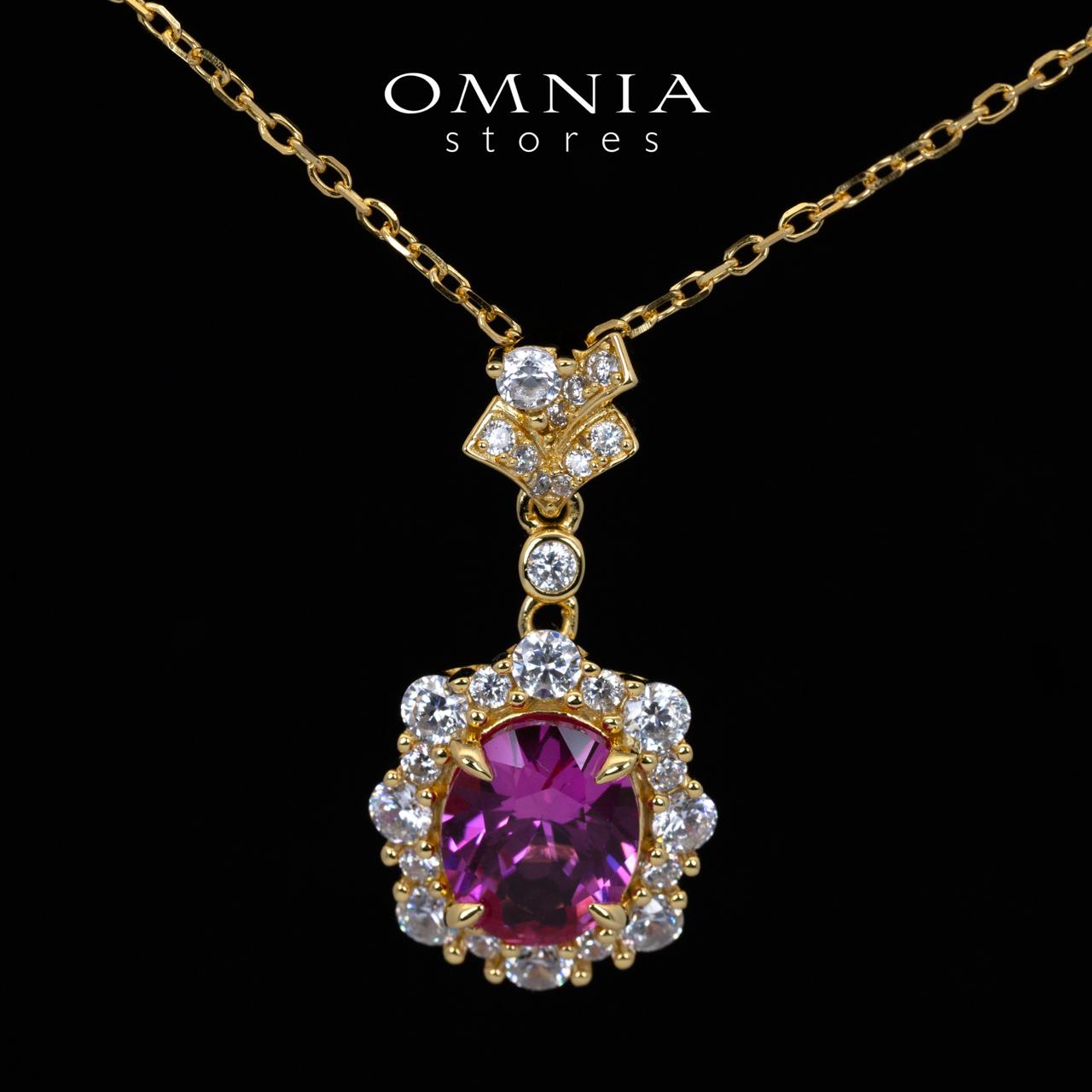 Omnia Maura Gold Pendant Necklace With High Quality Certified Lab Crafted Stones In 925 Silver - OMNIASTORES KSA