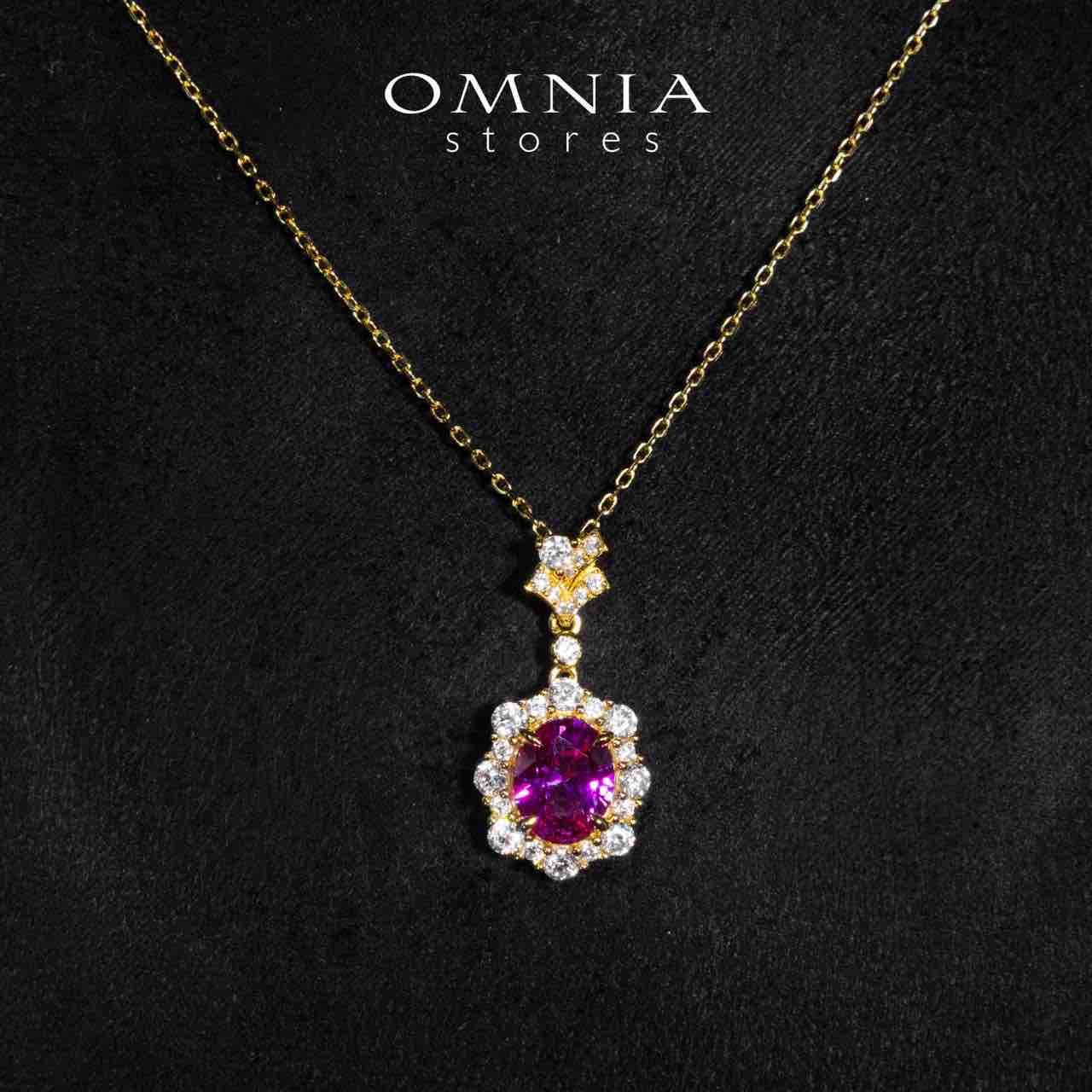 Omnia Maura Gold Pendant Necklace With High Quality Certified Lab Crafted Stones In 925 Silver - OMNIASTORES KSA
