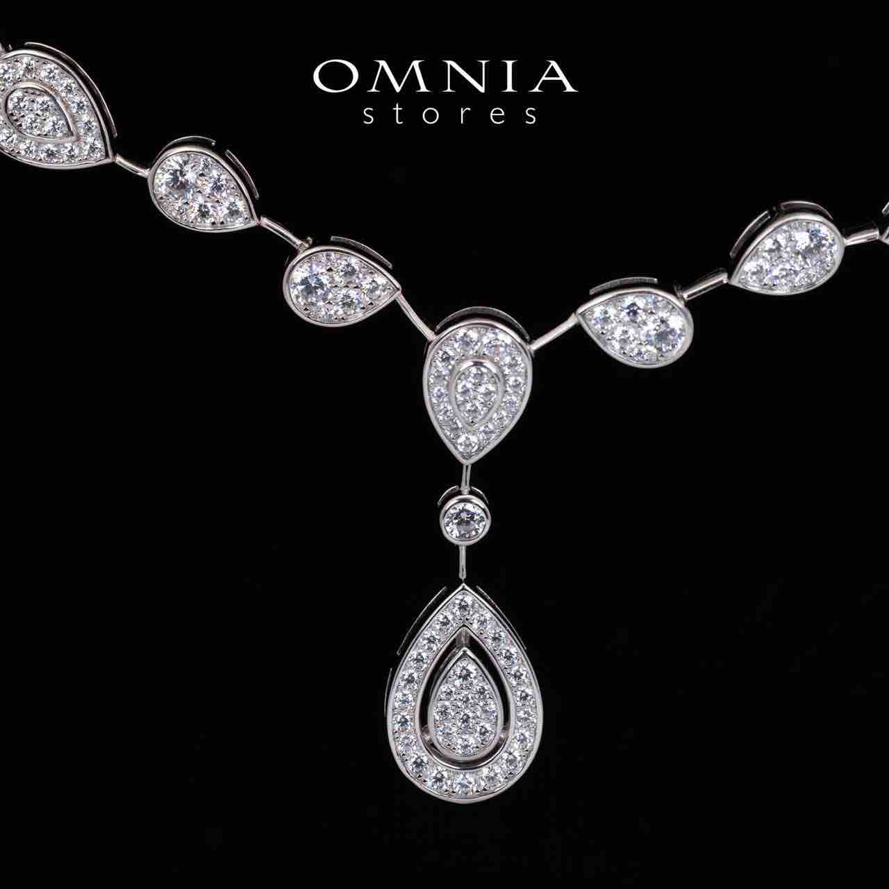 Omnia Amaira White Necklace With High Quality Certified Lab Crafted Stones In 925 Silver - OMNIASTORES KSA
