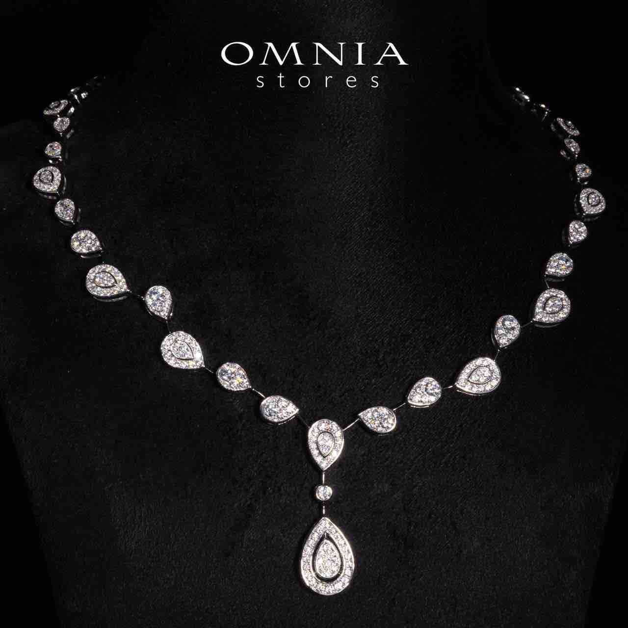 Omnia Amaira White Necklace With High Quality Certified Lab Crafted Stones In 925 Silver - OMNIASTORES KSA