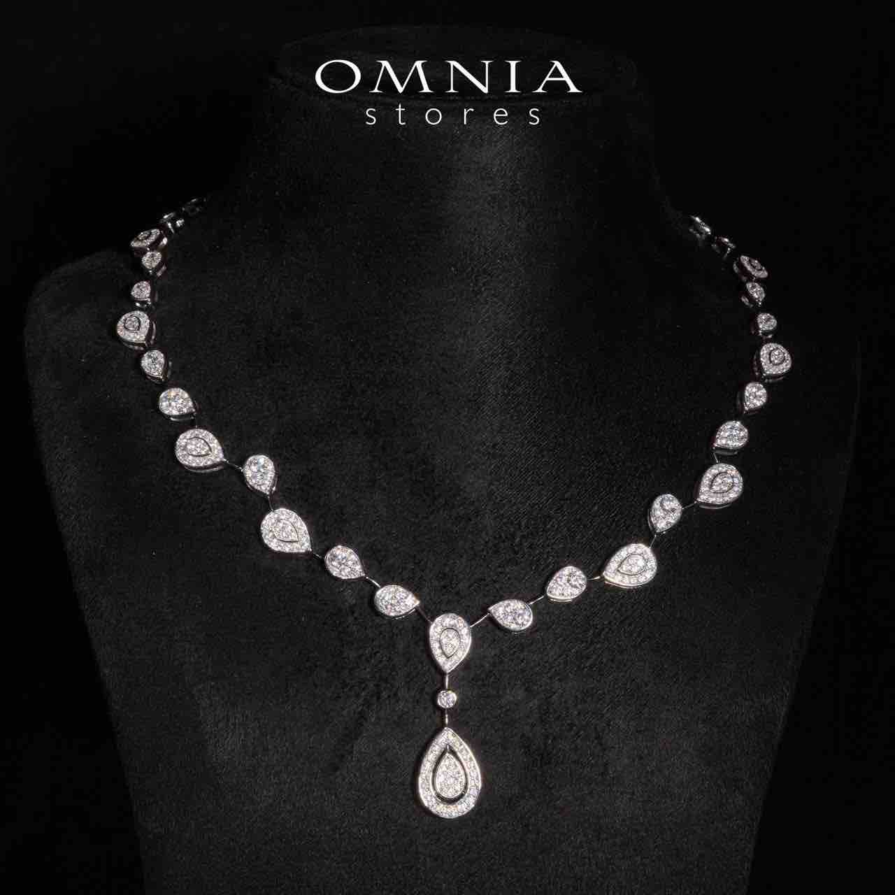 Omnia Amaira White Necklace With High Quality Certified Lab Crafted Stones In 925 Silver - OMNIASTORES KSA