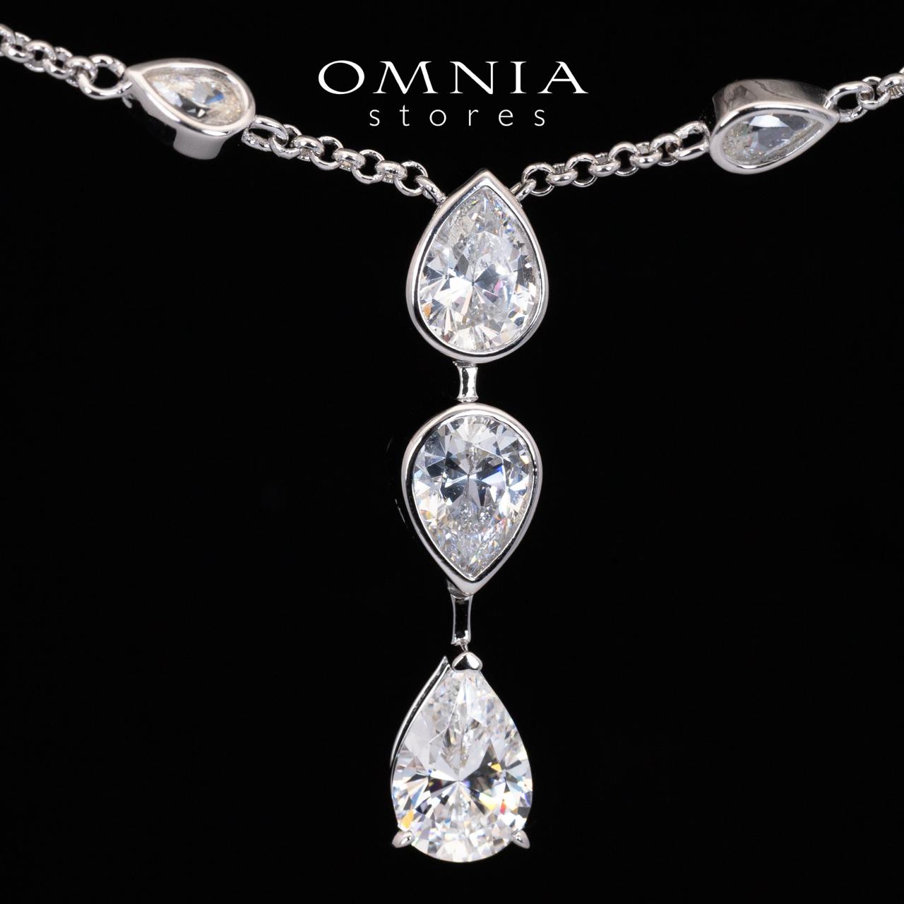 Omnia Zaida White Necklace With High Quality Certified Lab Crafted Stones In 925 Silver - OMNIASTORES KSA