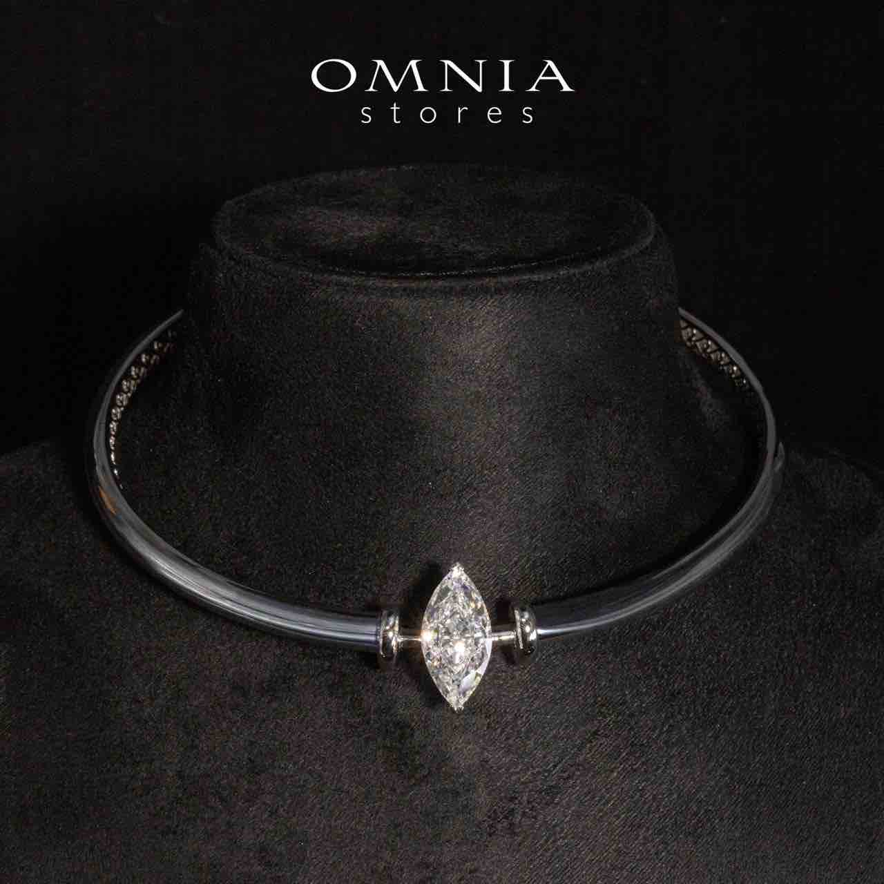 Omnia Amyah White Choker Necklace With High Quality Certified Lab Crafted Stones In 925 Silver - OMNIASTORES KSA