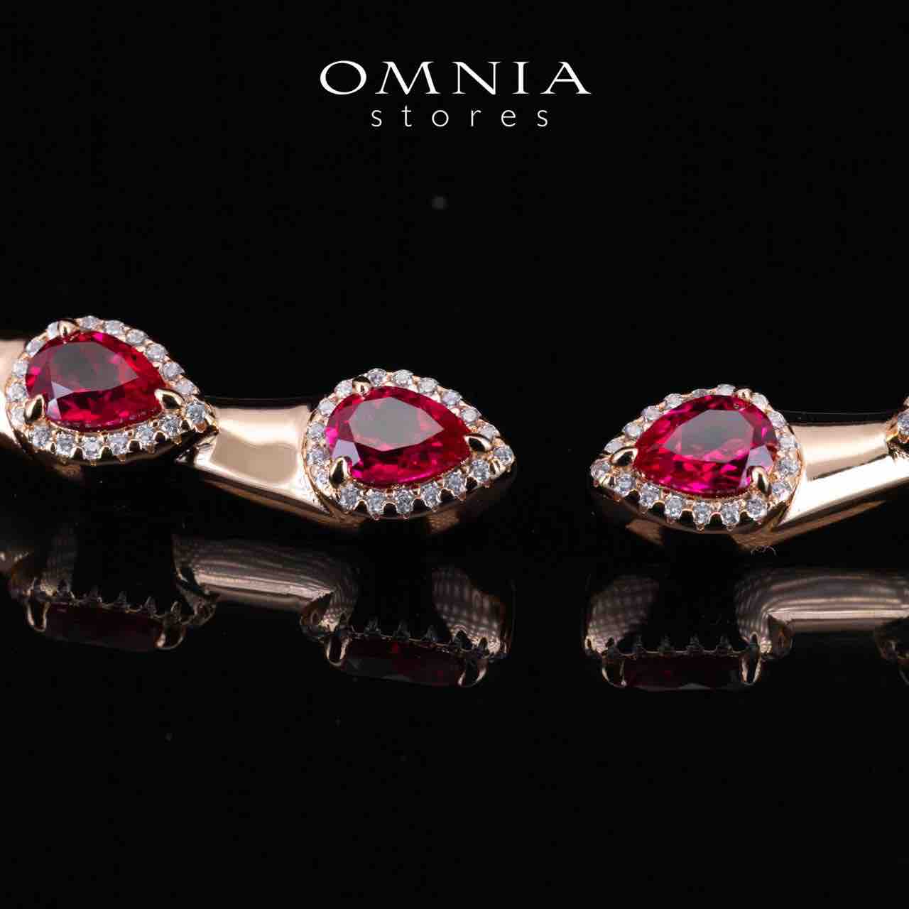 Omnia Isha Rose Gold and Red Choker Necklace With Certified High Quality Lab Crafted Stones In 925 Silver - OMNIASTORES KSA